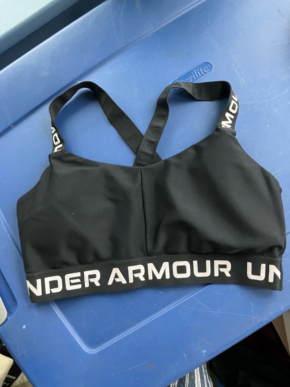 Under Armour Black Sports Bra with Logo Elastic Band